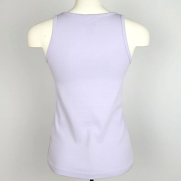Tory Burch Women's Lavender Tank Top Beaded Circles Front 100% Cotton Size M - Picture 3 of 9